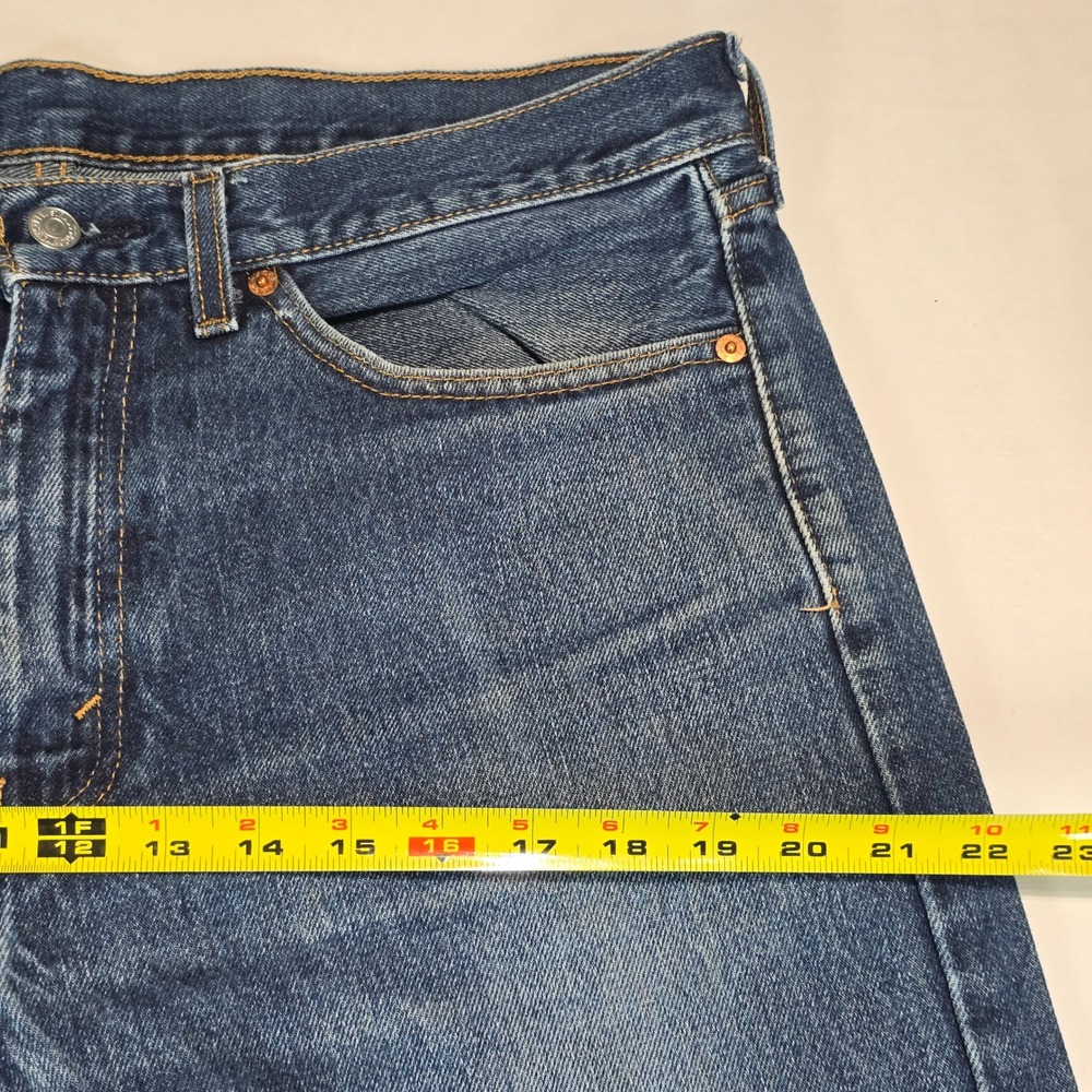 Levis 505 Regular Fit Straight Leg Jeans Mens 34x29 Blue Denim 00505-0216 - Picture 9 of 16